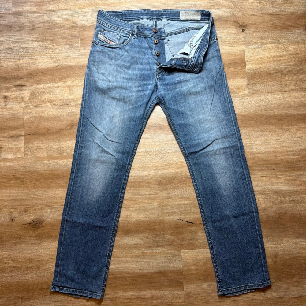 Diesel Waykee Jeans Mens 32x32 Blue Regular Straight Stretch Made in Italy 0814W